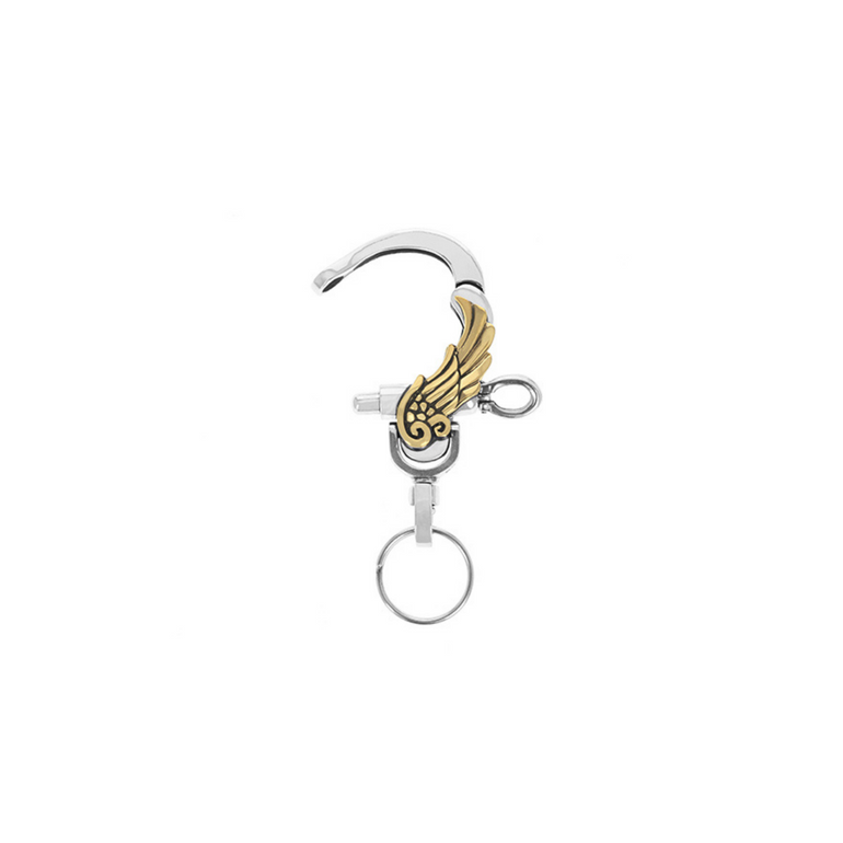 Key Fob Hook with Gold Alloy Wing Motif
