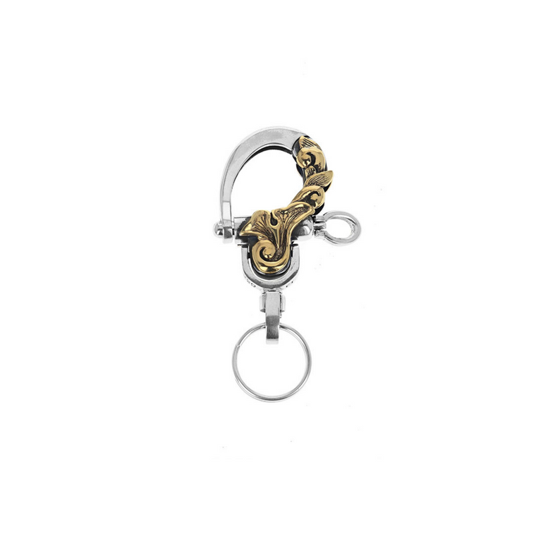 Key Fob with Gold Alloy Scroll Design