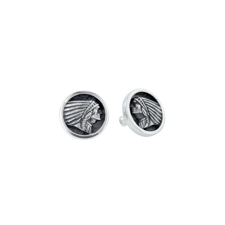 Indian Headdress Coin Stud Earrings - Danielle B.