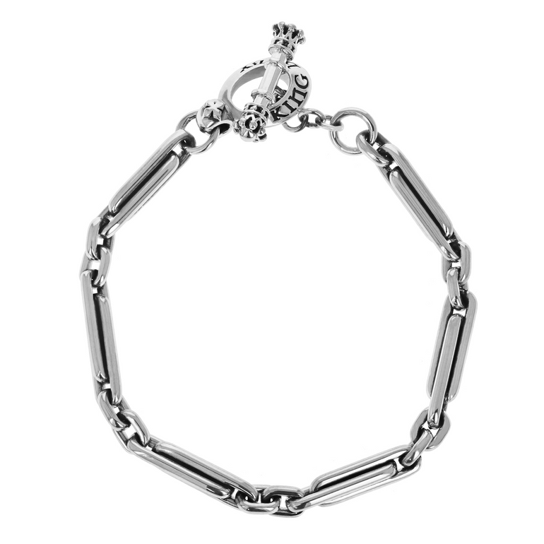 Large Paperclip Bracelet with T-Bar & Toggle