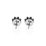 Crowned Garnet Stud Earrings - Danielle B.