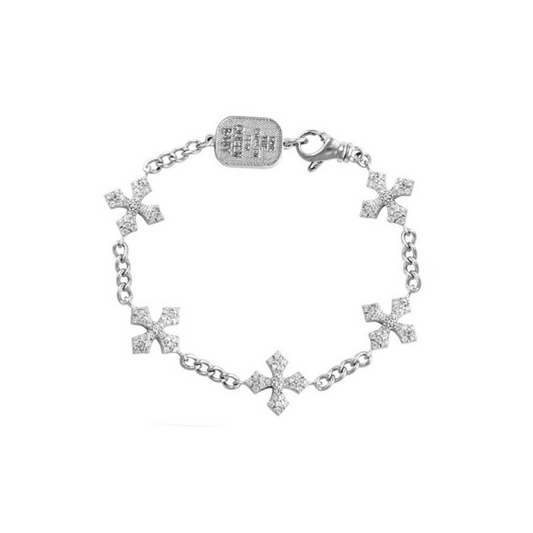 Pave CZ MB Cross Motif Bracelet - Danielle B.