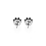 Crowned White CZ Stud Earrings