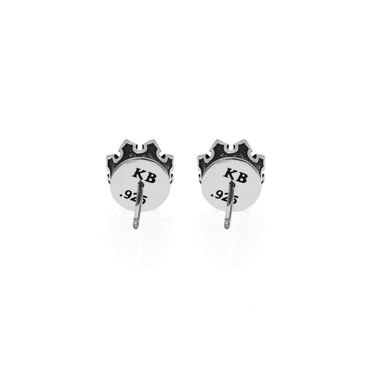 Crowned Onyx Stud Earrings