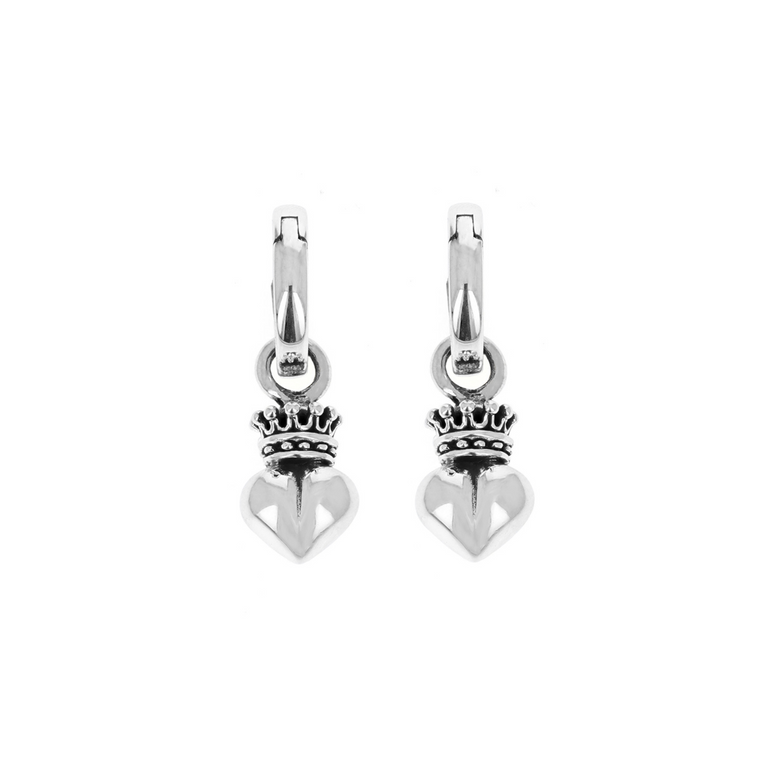 Crowned Heart Drop Earrings - Danielle B.