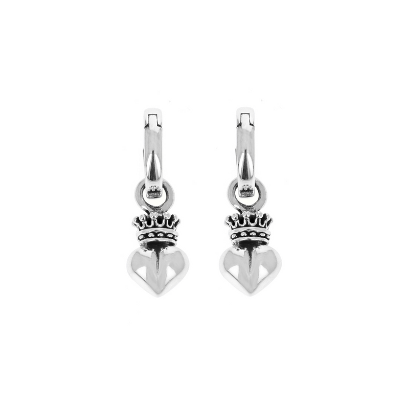 Crowned Heart Drop Earrings - Danielle B.