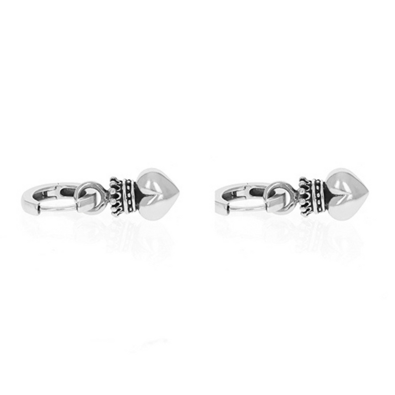 Crowned Heart Drop Earrings - Danielle B.