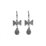 Bow Leverback Earrings with Labradorite Tear Drop - Danielle B.