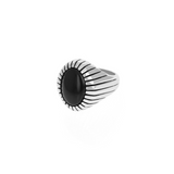 Onyx Ribbed Shank Low Profile Ring