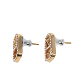 18kt Gold Pop Top Stud Earrings with Pave Diamonds - Danielle B.