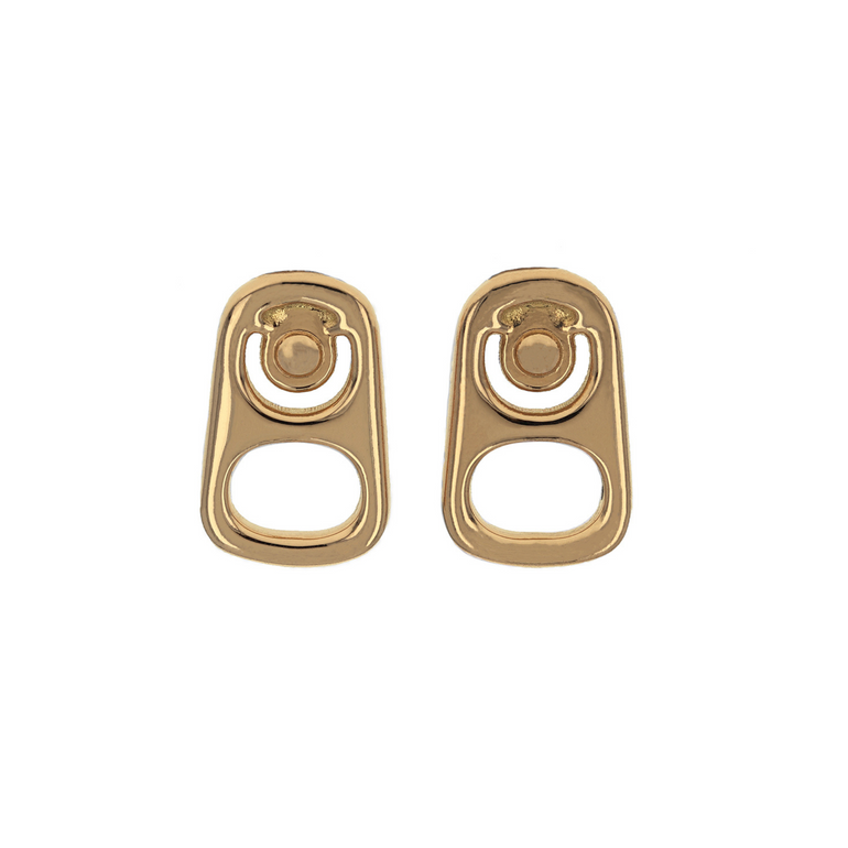 Large 18kt Gold Pop Top Stud Earrings - Danielle B.