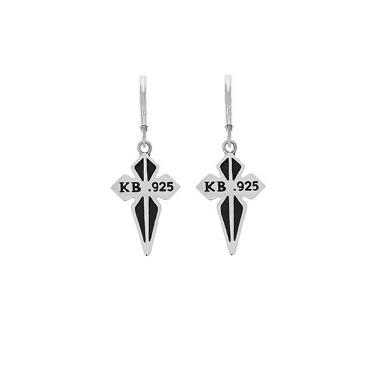 Pointed MB Cross Leverback Earrings - Danielle B.
