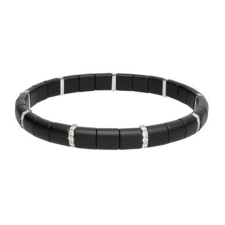 Pura Black Ceramic and Diamond Bracelet