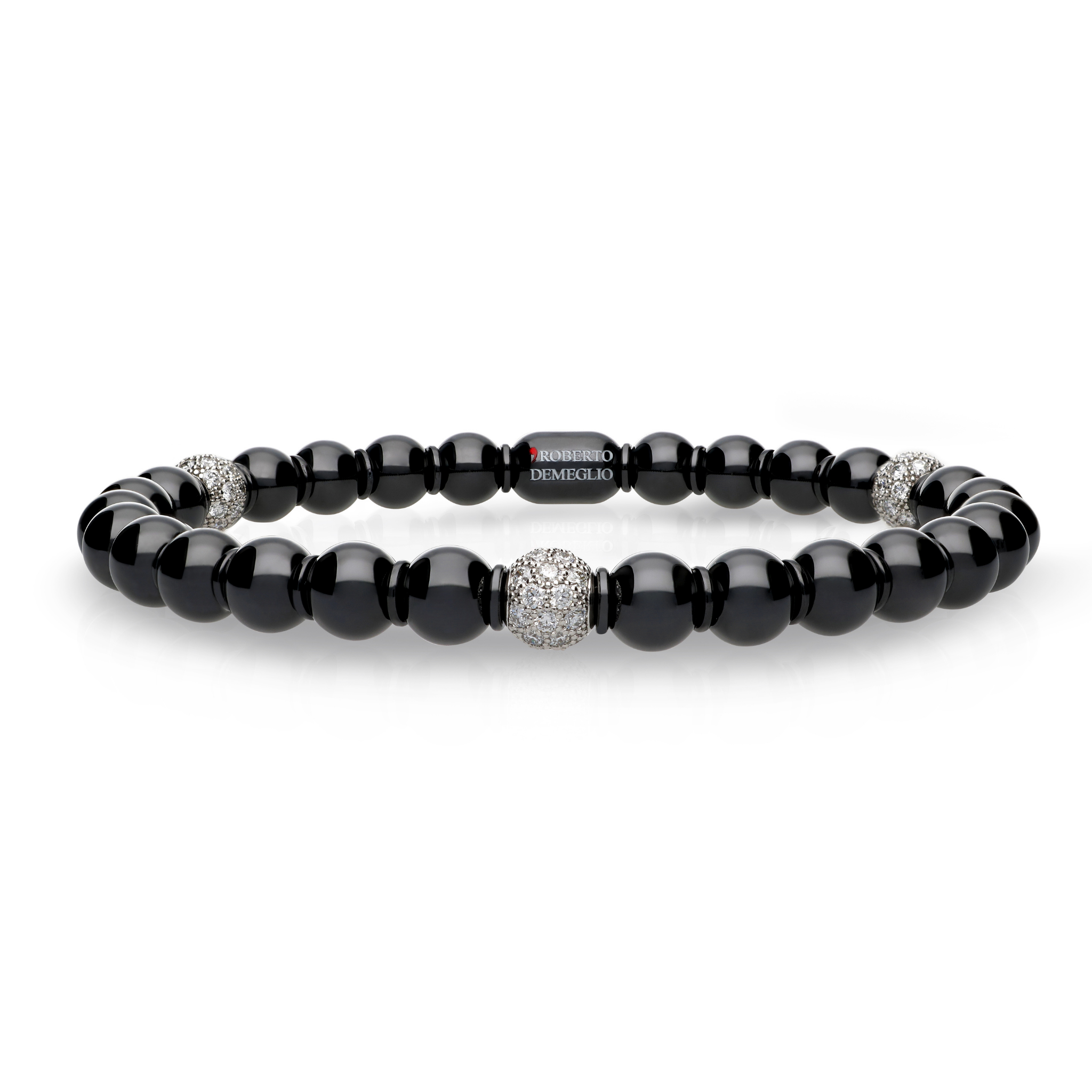Sfera Large Black Ceramic and Diamond Bracelet