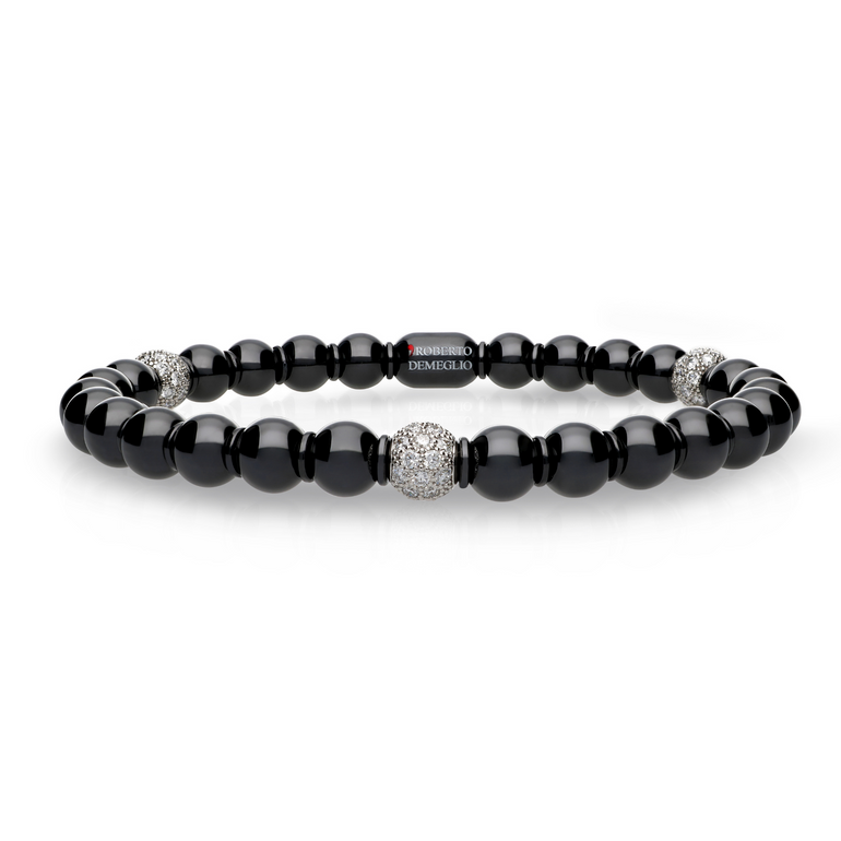 Sfera Large Black Ceramic and Diamond Bracelet