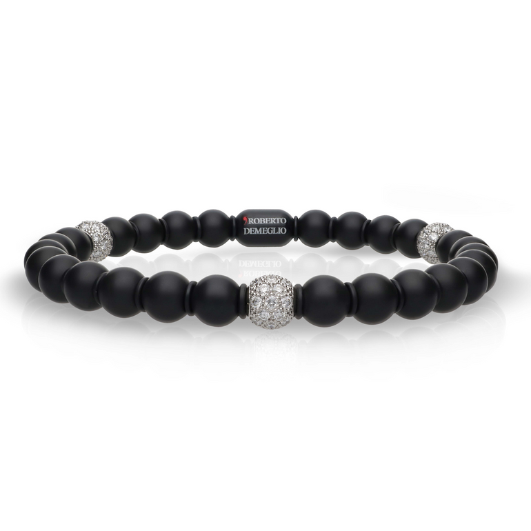 Sfera Large Black Ceramic and Diamond Bracelet
