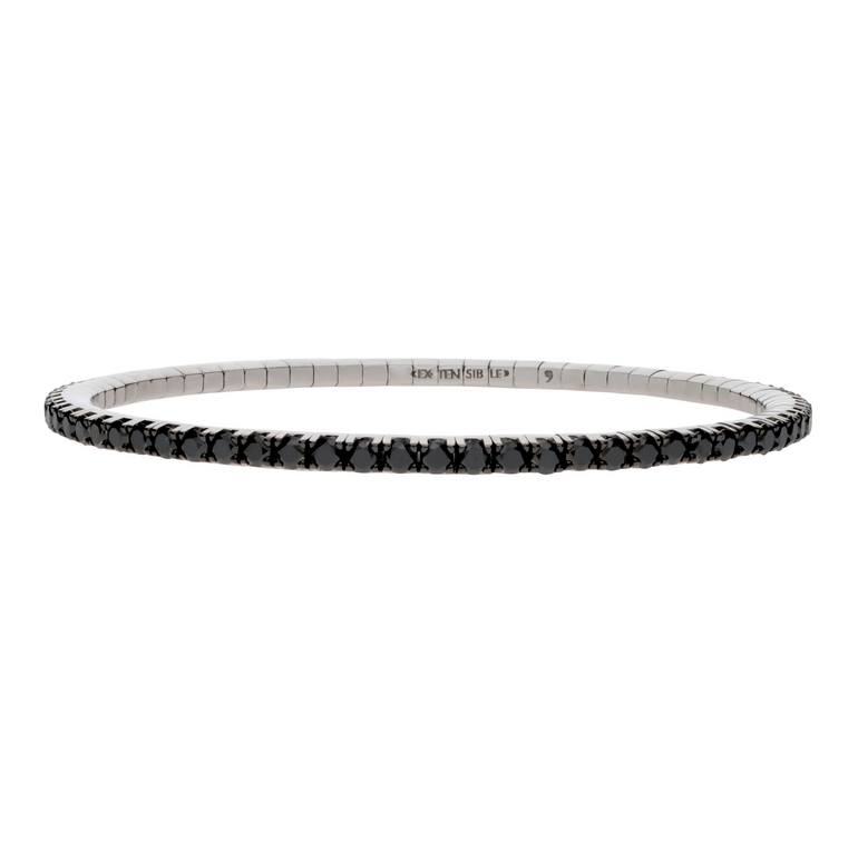 Stretch Black Diamond Tennis Bracelet - Danielle B.