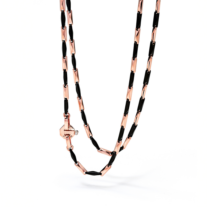 Gold and Ceramic Necklace with Diamonds