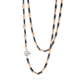 Rose Gold, Ceramic and Stainless Steel Necklace with Diamonds