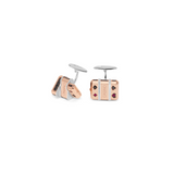 Rose Gold "Casino" Cufflinks with Black Diamonds and Rubies