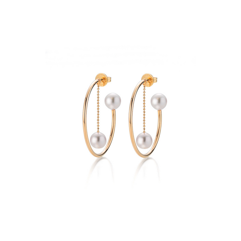 Akoya Pearl and Gold Earrings