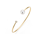 Freshwater Pearl and Gold Bracelet with Diamonds