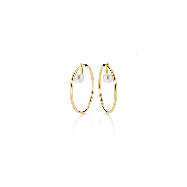 Freshwater Pearl and Gold Earrings