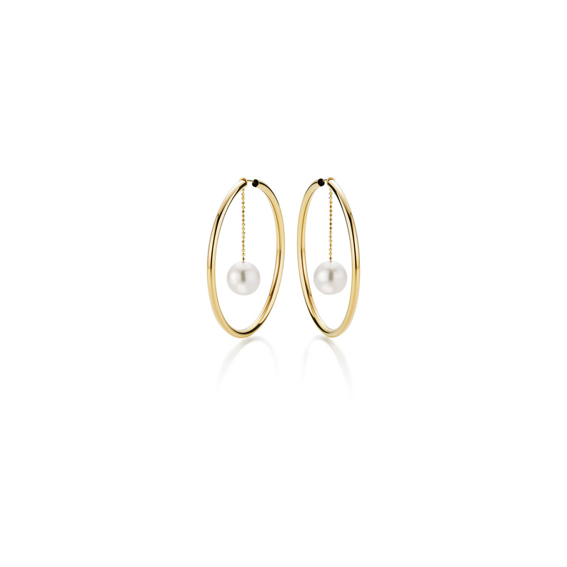 Freshwater Pearl and Gold Earrings