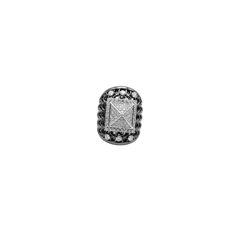 Black Gold Ring with Diamond Pyramid - Danielle B.