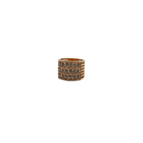Rose Gold Ring with Brown and White Diamonds