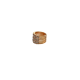 Rose Gold Ring with Brown and White Diamonds