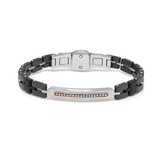 Rose Gold, Silver, Stainless Steel and Ceramic Bracelet with Diamonds