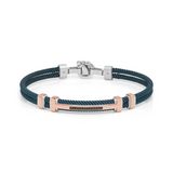 Gold, Silver and Stainless Steel Bracelet with Black and White Diamonds