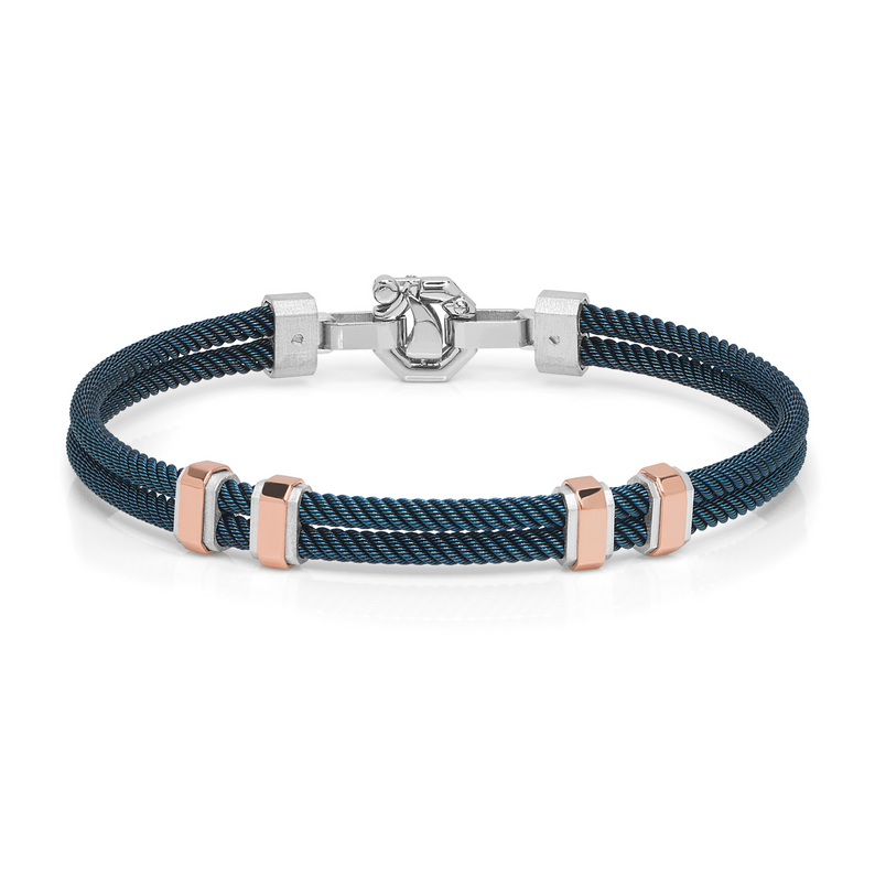 Gold, Silver and Stainless Steel Bracelet with Diamonds