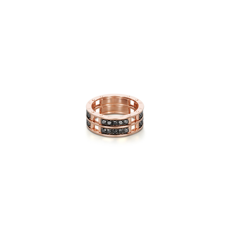 Rose Gold Ring with Black Diamonds