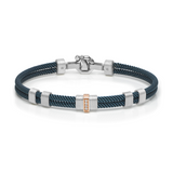 Rose Gold, Silver and Stainless Steel Bracelet with Diamonds