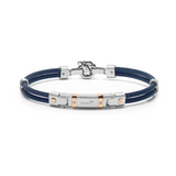Rose Gold, Silver and Stainless Steel Bracelet with Diamonds