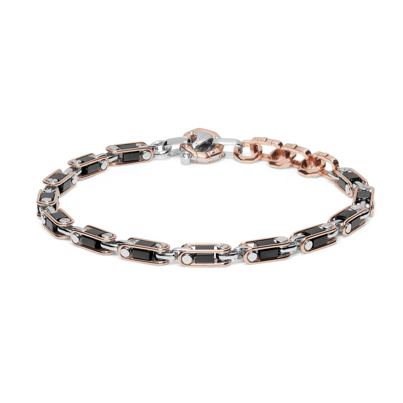 Gold and Ceramic Bracelet with Diamonds