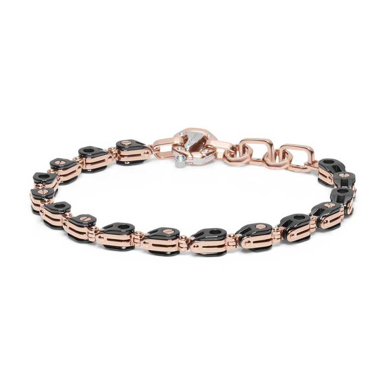 Rose Gold and Ceramic Bracelet with Diamonds