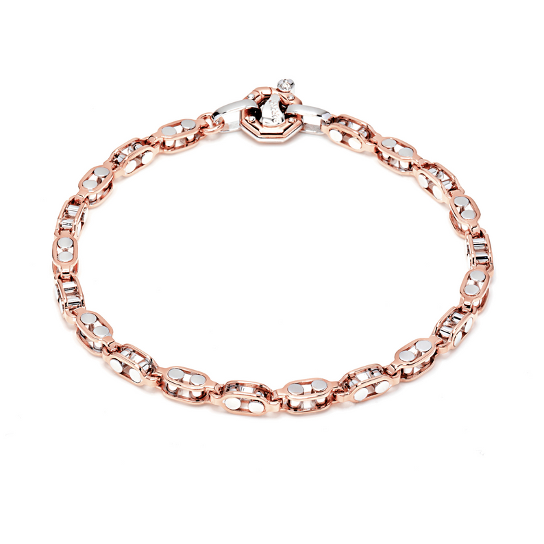Rose and White Gold Bracelet with Diamonds