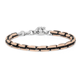 Rose Gold, Ceramic and Stainless Steel Bracelet with Diamonds