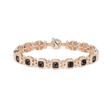 Rose Gold Bracelet with Black and White Diamonds
