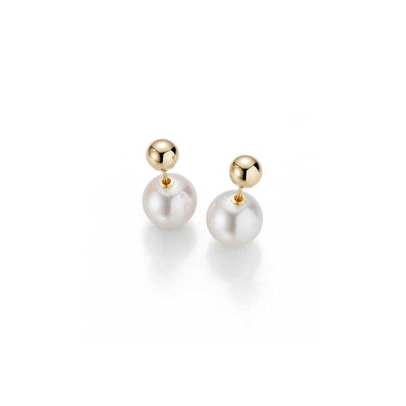 Freshwater Pearl and Gold Earrings