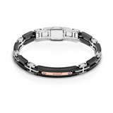 Rose Gold, Ceramic and Stainless Steel Bracelet with Diamonds