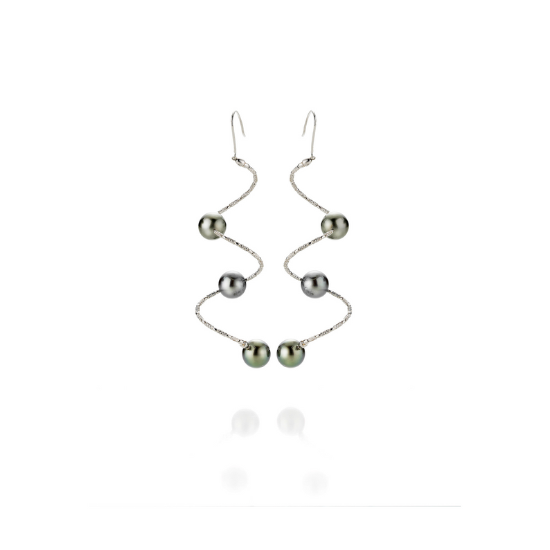 Tahiti Pearl and Gold Earrings