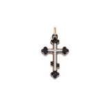 Rose Gold and Ceramic Cross Pendant with Black and White Diamonds