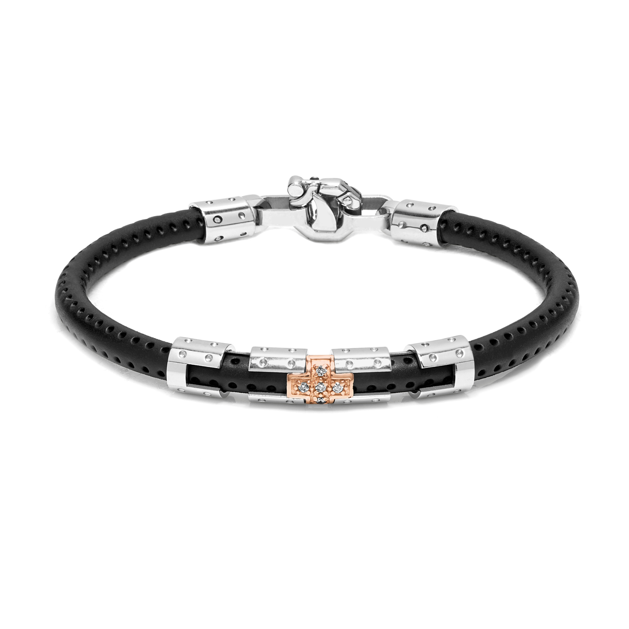 Baraka Men's Jewellery - Rubber bracelet with stainless steel, rose gold  and black diamonds. Diamonds: 0.15 carat Gold: 18-karat (1.30 grams) Width:  10 mm #barakausa #barakajewelry | Facebook