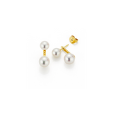 Akoya Pearl and Gold Earrings with Detachable Pearls