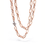 White and Rose Gold Necklace with Diamonds