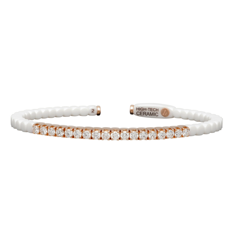 Dado White Ceramic and Diamond Bracelet - Danielle B.